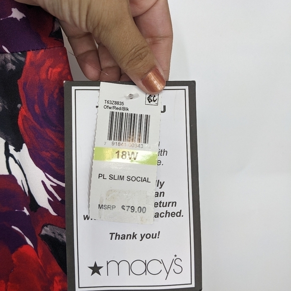 NWT B. DARLIN' Floral Rose Print Strapless Cocktail Dress - Picture 7 of 10